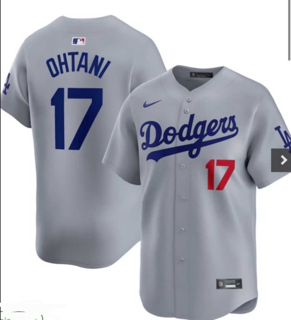 Men%27s Los Angeles Dodgers #17 Shohei Ohtani Gray Cool Base Stitched Baseball Jersey->los angeles dodgers->MLB Jersey
